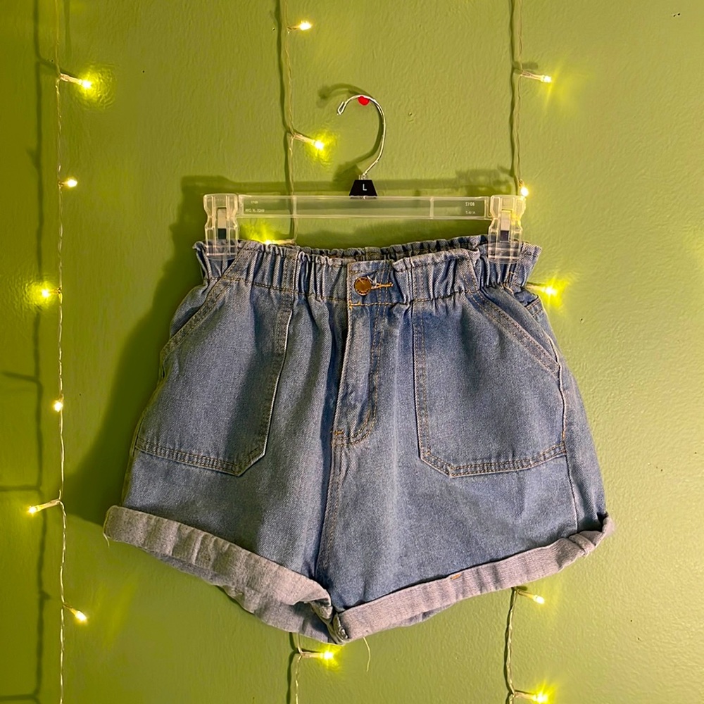 Cinched Denim Shorts